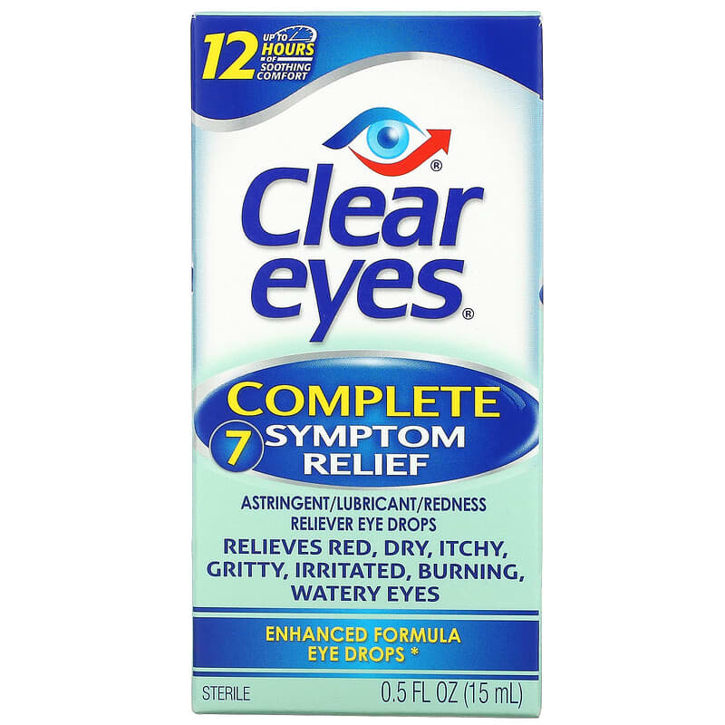 Clear Eyes Complete 7 Symptom Relief Astringent/Lubricant/Redness Reliever Eye Drops 0.5 fl oz (15 ml) 9 clear eyes complete 7 symptom relief astringent lubricant redness reliever eye drops 0 5 fl oz 15 ml 109414 678112659791