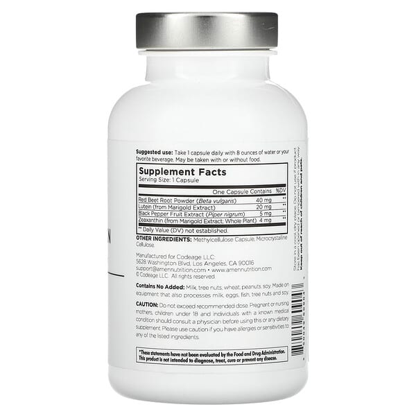 Codeage Amen Eyes Lutein Zeaxanthin + Black Pepper Extract 90 viên chay 9 Codeage Amen Eyes Lutein Zeaxanthin + Black Pepper Extract 90 viên chay 850049609043