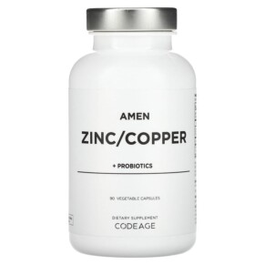 Thực phẩm bổ sung Codeage Amen Zinc/Copper + Probiotics 90 Vegetable Capsules 853919008700