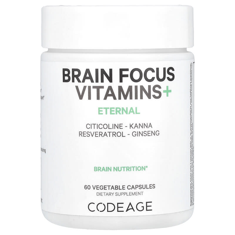 Codeage, Brain Focus Vitamins+, 60 viên chay 850049609692