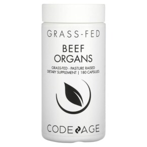 Thực phẩm bổ sung Codeage Grass-Fed Beef Organs Pasture-Raised 180 Capsules 853919008106