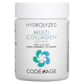 Thực phẩm bổ sung Codeage Hydrolyzed Multi Collagen + Gut Blend Type I II III V X 90 Capsules 850026121162
