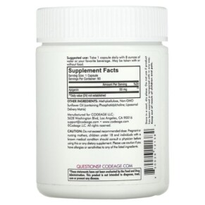 Viên uống Codeage Liposomal Apigenin Non-GMO Vegan 90 viên 3 Thành phần vi chất của Codeage Liposomal Apigenin Non-GMO Vegan 90 Capsules 850026121384