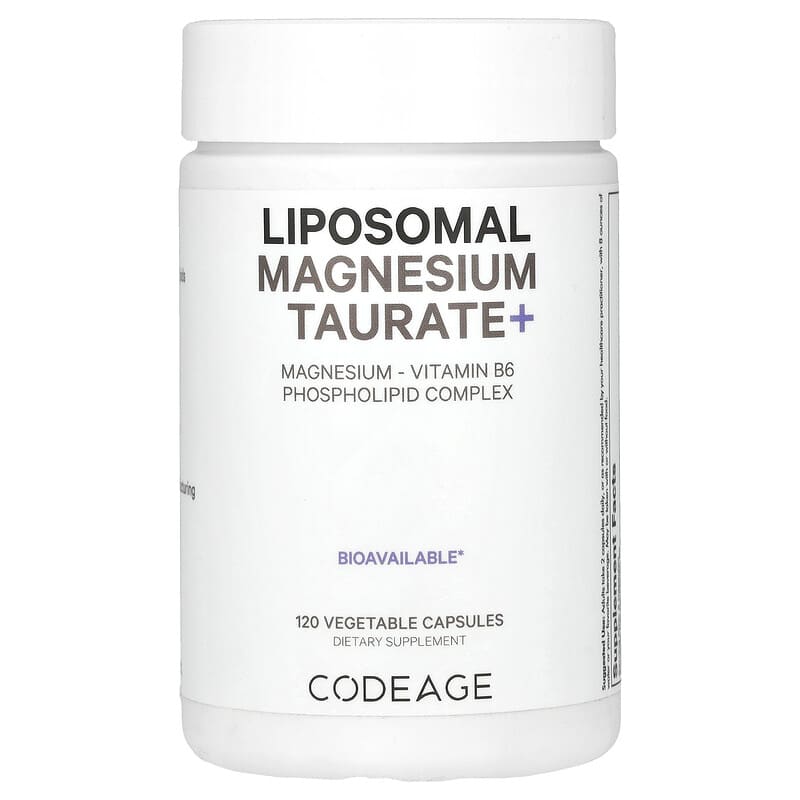 Codeage, Liposomal Magnesium Taurate+, 120 viên chay 850049609319