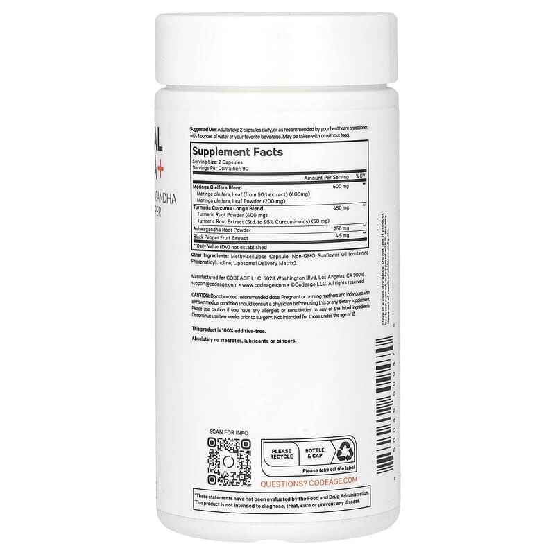 Viên uống Liposomal Moringa+ Codeage 180 viên 9 Viên uống Liposomal Moringa+ Codeage 180 viên 850049609470