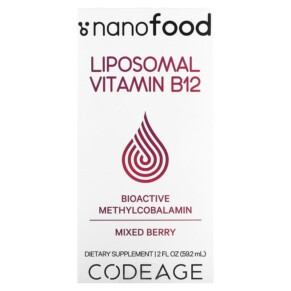 Thực phẩm bổ sung Codeage Liposomal Vitamin B12 Mixed Berry 2 fl oz (59.2 ml) 850043333432