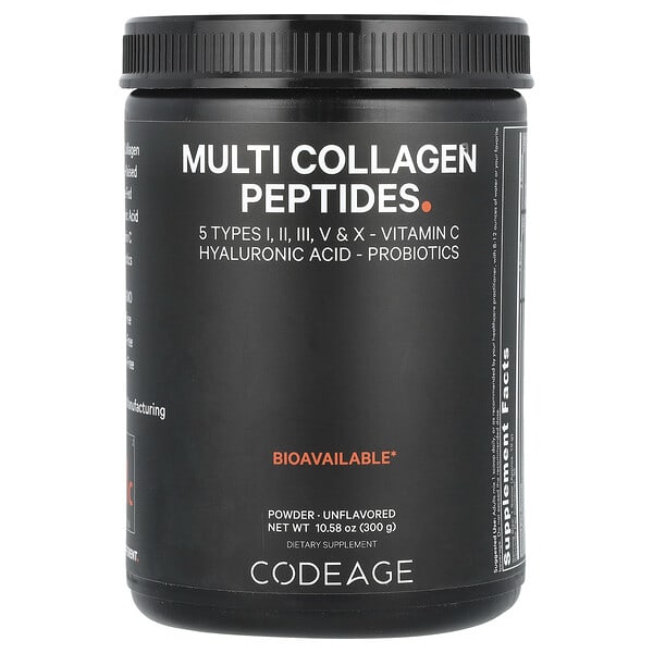 Codeage Multi Collagen Peptides Powder không mùi vị 10,58 oz 300 g 850026121629