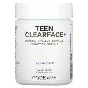 Thực phẩm bổ sung Codeage Teen Clearface Vitamins All Skin Types 60 Capsules 853919008779