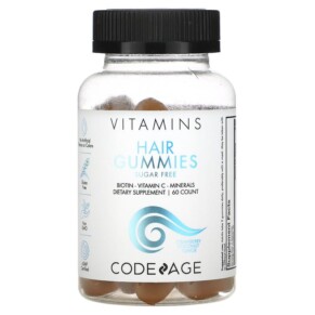 Thực phẩm bổ sung Codeage Vitamins Hair Gummies Sugar Free Biotin Vitamin C Minerals Strawberry Coconut 60 Count 850026121117