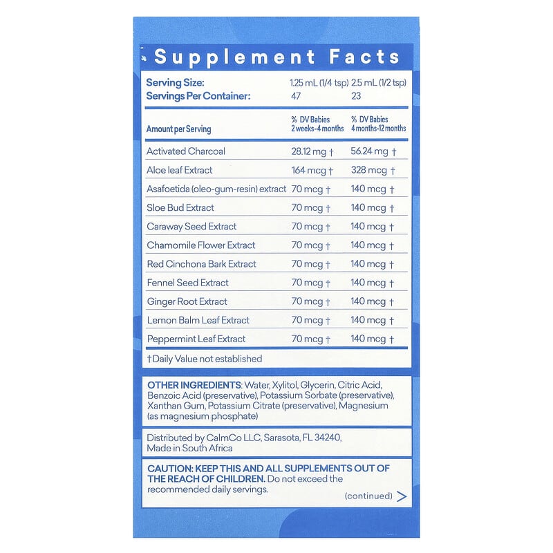 Colic Calm - Giảm Colic, Đầy Hơi & Quấy Khó, Hỗ Trợ Tăng Cường, 59 ml 9 Colic Calm - Giảm Colic, Đầy Hơi & Quấy Khó, Hỗ Trợ Tăng Cường, 59 ml 313992000799