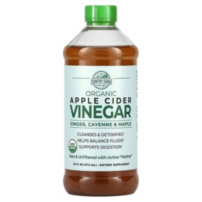 Thực phẩm bổ sung Country Farms Organic Apple Cider Vinegar with Ginger Cayenne & Maple 16 fl oz (473 ml) 035046098513