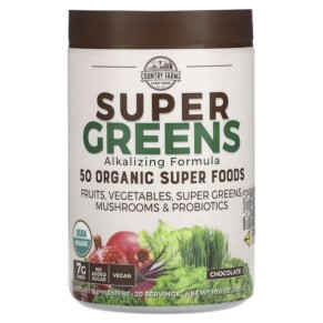 Thực phẩm bổ sung Country Farms Super Greens Alkalizing Formula Chocolate 10.6 oz (300 g) 035046098803