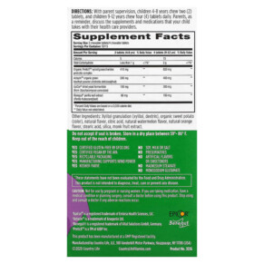 viên nhai cân bằng tiêu hóa cho trẻ em Country Life Gut Connection Kids Digestive Balance Sweet & Sour 60 viên 3 Thành phần vi chất của Country Life Gut Connection Kids Digestive Balance Sweet & Sour 60 Chewable Tablets 015794030362