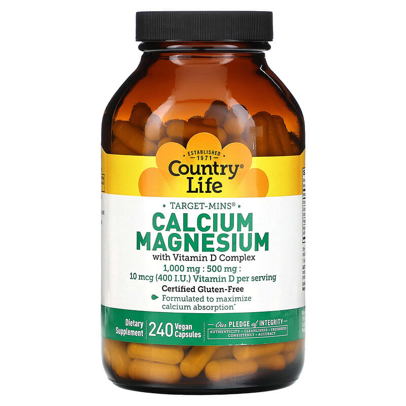 Country Life Target-Mins Canxi Magie với Vitamin D Complex 240 viên chay 10 country life target mins calcium magnesium with vitamin d complex 240 vegan capsules 5601 015794024880