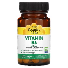 Thực phẩm bổ sung Country Life Vitamin B6 100 mg 100 Tablets 015794061113