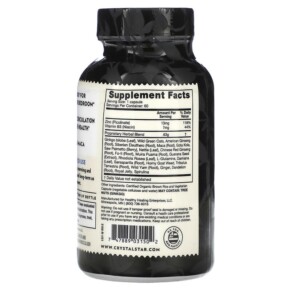 Thành phần vi chất của Crystal Star Male Performance 60 Vegetarian Capsules 747889031502