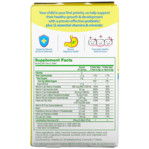 Culturelle Kids Probiotic & Multivitamin Chewable 3 tuổi vị trái cây tự nhiên 30 viên nhai 3 Thành phần vi chất của Culturelle Kids Probiotic + Multivitamin Chewables 3 Years + Natural Fruit Punch 30 Chewable Tablets 049100400761