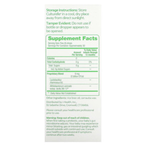 Giọt lợi khuẩn Culturelle Probiotics Baby Calm + Comfort cho trẻ sơ sinh 0-12 tháng - 8.5 ml 3 Thành phần vi chất của Culturelle Probiotics Baby Calm + Comfort Probiotic + Chamomile Drops 0-12 Months .29 fl oz (8.5 ml) 049100400525