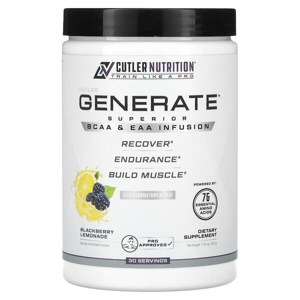 Cutler Nutrition Generate Superior BCAA & EAA Infusion Blackberry Lemonade 11,64 oz 330 g 850002859133