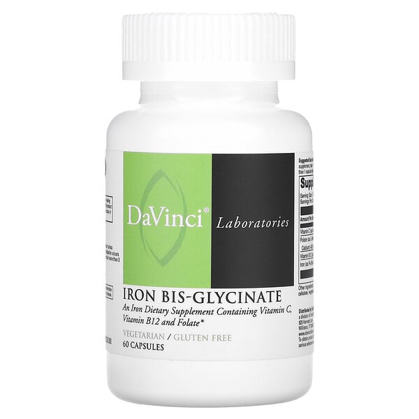 DaVinci Laboratories of Vermont Iron Bis-Glycinate 60 viên 10 davinci laboratories of vermont iron bis glycinate 60 capsules 128062 026664223869