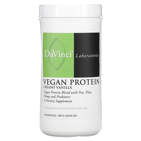 DaVinci Laboratories of Vermont Vegan Protein Creamy Vanilla 28,58 oz 810 g 026664017765
