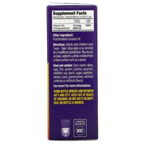 Ddrops Booster Vitamin D3 600 IU Dạng Lỏng 0.09 fl oz (2.8 ml) 3 Thành phần vi chất của Ddrops Booster Liquid Vitamin D3 600 IU 0.09 fl oz (2.8 ml) 851228000118
