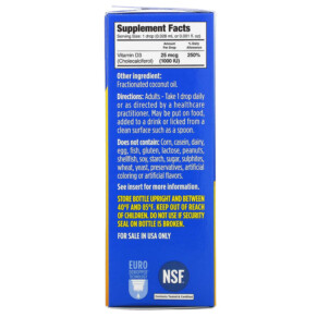 Ddrops Vitamin D3 dạng lỏng 1000 IU 5 ml 3 Thành phần vi chất của Ddrops Liquid Vitamin D3 1000 IU 0.17 fl oz (5 ml) 851228000057