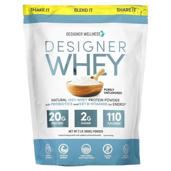 Designer Wellness Designer Whey Natural 100% Whey Protein Powder Purely Unflavored 2 lb 908 g 10 designer wellness designer whey natural 100 whey protein powder purely unflavored 2 lb 908 g 68594 844334001353