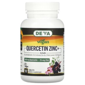 Thực phẩm bổ sung Deva Vegan Quercetin 500 mg Zinc+ 25 mg 90 Tablets 895634000669