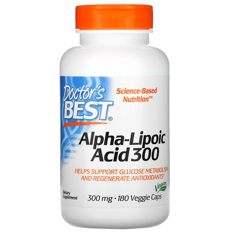 Doctor's Best Alpha-Lipoic Acid 300 mg 180 viên thực vật 10 doctor s best alpha lipoic acid 300 300 mg 180 veggie caps 40593 753950002777