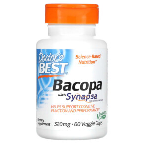 Thực phẩm bổ sung Doctor's Best Bacopa with Synapsa 320 mg 60 Veggie Caps 753950004542