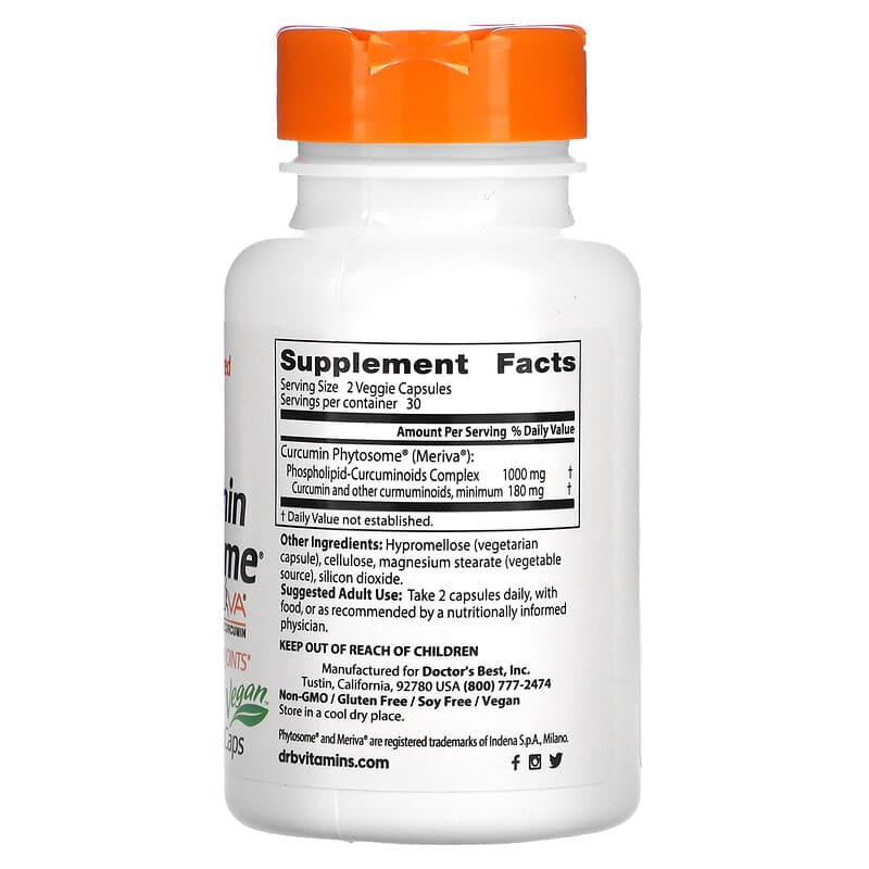 Doctor's Best Curcumin Phytosome with Meriva 500 mg 60 viên