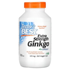 Thực phẩm bổ sung Doctor's Best Extra Strength Ginkgo 120 mg 360 Veggie Caps 753950002739