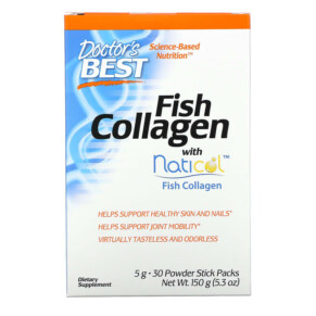Thực phẩm bổ sung Doctor's Best Fish Collagen with Naticol 5 g 30 Powder Stick Packs 753950004184