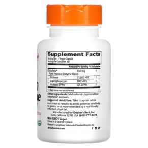 Thành phần vi chất của Doctor's Best Gluten Rescue with Glutalytic 60 Veggie Caps 753950004016