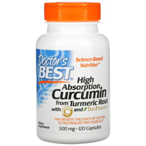 Thực phẩm bổ sung Doctor's Best High Absorption Curcumin 500 mg 120 Capsules 753950001077