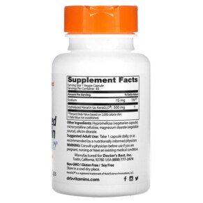 Doctor's Best Keratin Thủy Phân 500 mg 60 viên chay 3 Thành phần vi chất của Doctor's Best Hydrolyzed Keratin 500 mg 60 Veggie Caps 753950005457