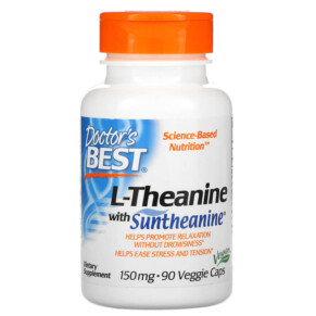 Thực phẩm bổ sung Doctor's Best L-Theanine with Suntheanine 150 mg 90 Veggie Caps 753950001978