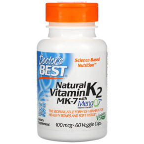 Thực phẩm bổ sung Doctor's Best Natural Vitamin K2 MK-7 with MenaQ7 100 mcg 60 Veggie Caps 753950003347