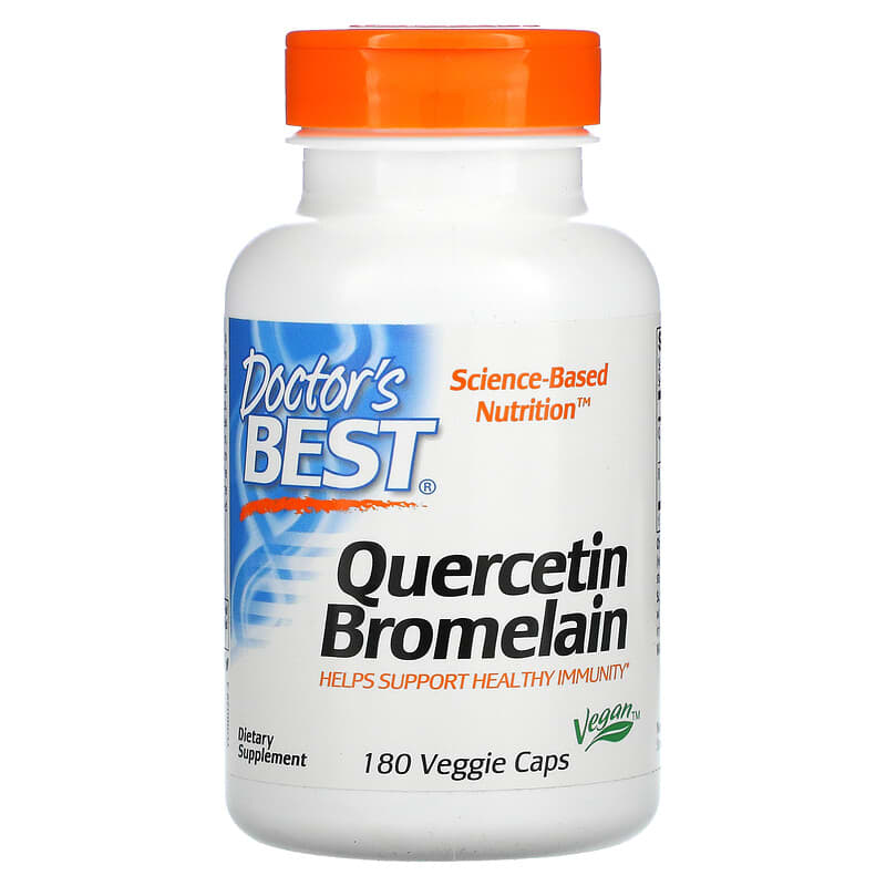 Viên uống Doctor's Best Quercetin Bromelain 180 viên thực vật 10 doctor s best quercetin bromelain 180 veggie caps 7 753950000292