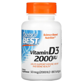 Thực phẩm bổ sung Doctor's Best Vitamin D3 50 mcg (2.000 IU) 180 Softgels 753950002104
