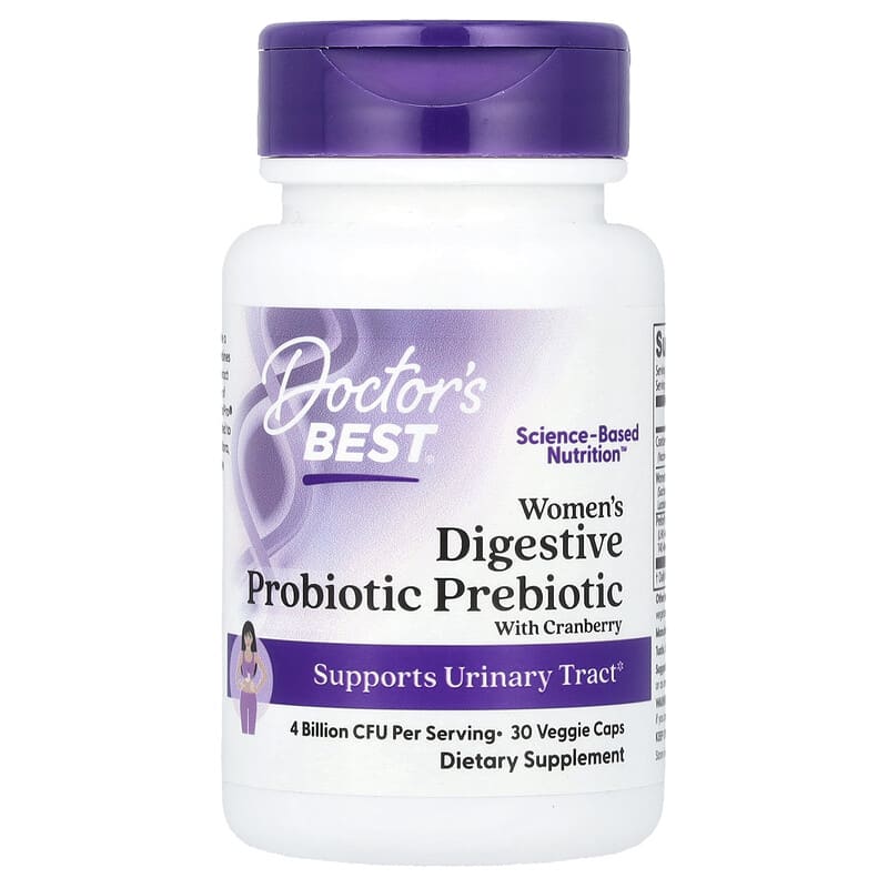Probiotic và Prebiotic tiêu hóa cho phụ nữ Doctor's Best với Cranberry, 4 tỷ CFU, 30 viên 10 doctor s best women s digestive probiotic prebiotic with cranberry 4 billion cfu 30 veggie caps 144540 753950006072