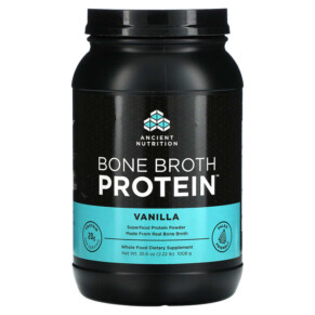 Thực phẩm bổ sung Dr. Axe / Ancient Nutrition Bone Broth Protein Vanilla 2.22 lbs (1008 g) 816401020260