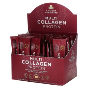 Thực phẩm bổ sung Dr. Axe / Ancient Nutrition Multi Collagen Protein 40 Single Stick Packets 0.36 oz (10.1 g) Each 858109006320