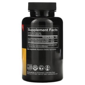 Viên uống nấm linh chi Dr. Emil Nutrition Lion's Mane Smart Shrooms 2.100 mg 90 viên thực vật 3 Thành phần vi chất của Dr. Emil Nutrition Lion's Mane Smart Shrooms 2.100 mg 90 Vegetable Capsules 850002956269
