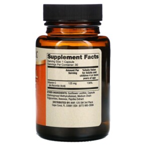 Viên uống Vitamin C Liposomal cho trẻ em Dr. Mercola 30 viên 3 Thành phần vi chất của Dr. Mercola Liposomal Vitamin C for Kids 30 Capsules 810487031493