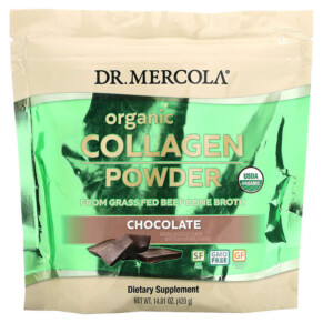 Thực phẩm bổ sung Dr. Mercola Organic Collagen Powder Chocolate 14.81 oz (420 g) 810487032483