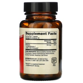 Viên uống Vitamin K2 180 mcg 90 viên của Dr. Mercola 3 Thành phần vi chất của Dr. Mercola Vitamin K2 180 mcg 90 Capsules 813006015325