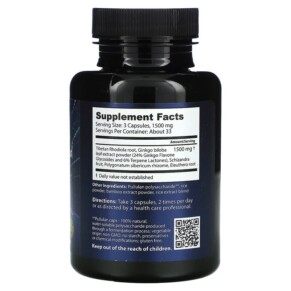 Thành phần vi chất của Dragon Herbs (Ron Teeguarden) Diamond Mind 500 mg 100 Capsules 679372001603