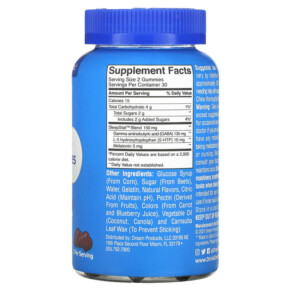 Dream Water Sleep Snoozeberry 60 viên Gummies của Dream Water 3 Thành phần vi chất của Dream Water Sleep Snoozeberry 60 Gummies 857430002551